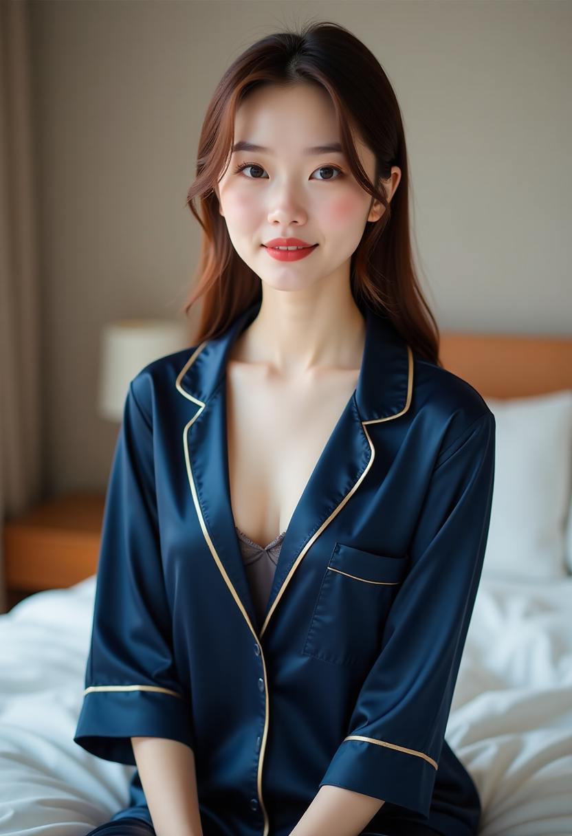 美人图：画室窗前的人物与古城夜色